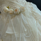 Off-white Strapless Romantic Long Gown, Cinched Waist, Fluffy Tiered Cake Skirt, Classic Elegant Style, Wedding Dress & Bridal Gown gh8261