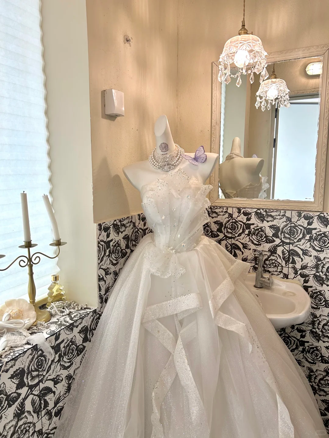 Ivory Strapless Waist-Cinched Voluminous Skirt Long Romantic Dress, Wedding Gown gh7706
