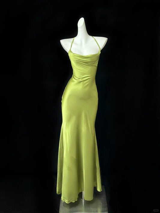 Green Fashion Elegant Suspender Backless Long Mermaid Slim Sexy Prom Dress Evening Dress Party Dress Prom Dress gh4054