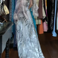Zebra Print Strapless Long Formal Gown Rhinestone Beaded Waist Chiffon Split Prom Dress gh9636