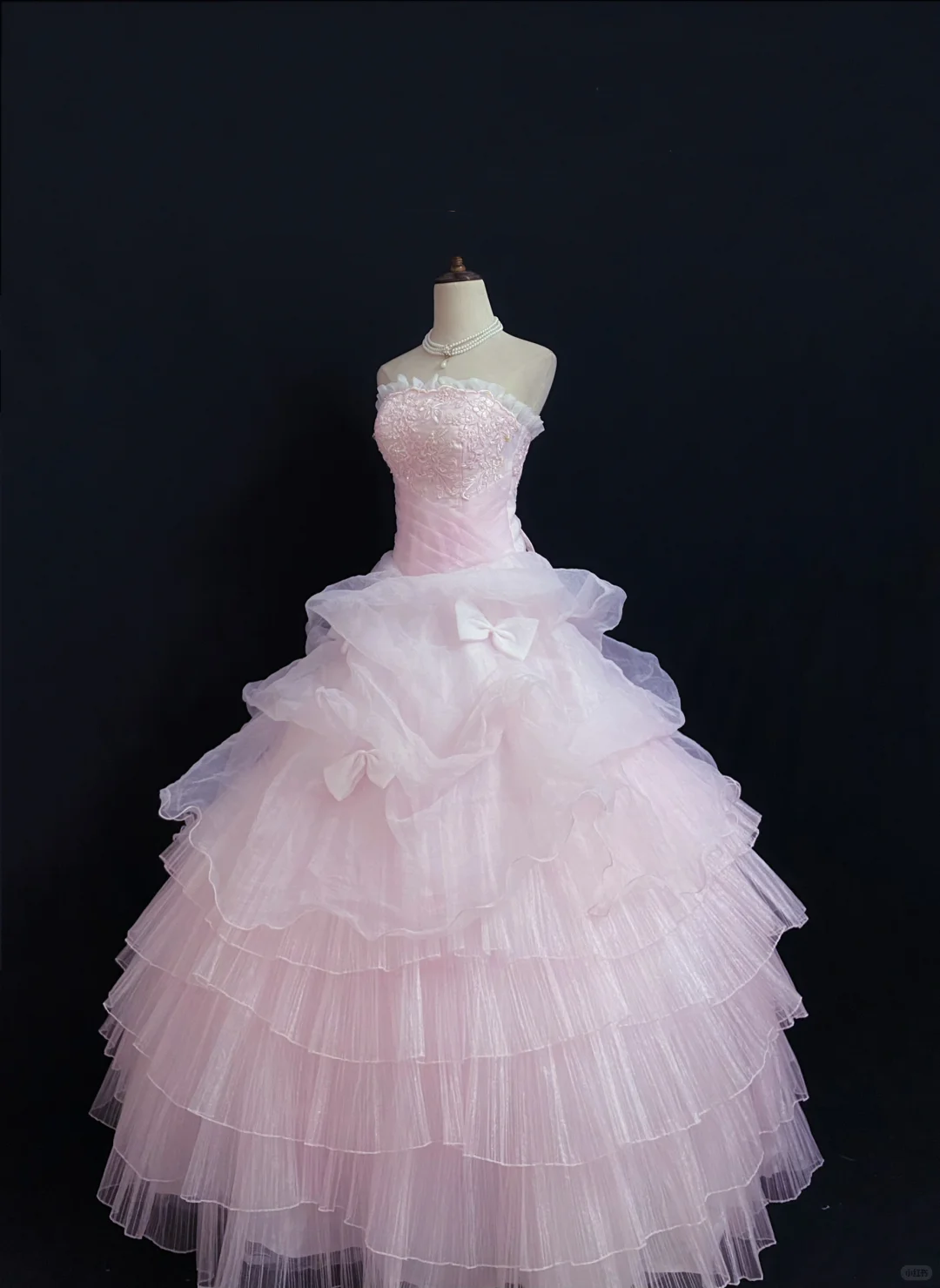 Blush Pink Strapless Long Romantic Gown with Fitted Waist and Fluffy Princess Skirt, Wedding Dress & Bridal Gown gh8308