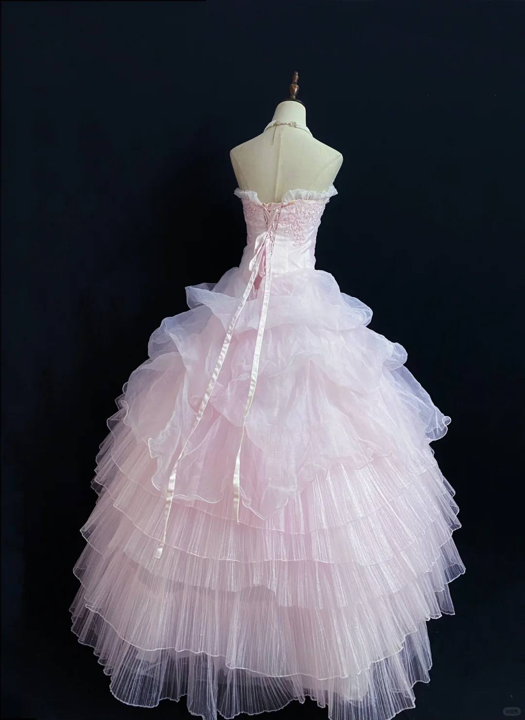 Blush Pink Strapless Long Romantic Gown with Fitted Waist and Fluffy Princess Skirt, Wedding Dress & Bridal Gown gh8308