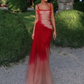 ✨Girlhomeshops-Pretty Spaghetti Straps Tulle Pleated Beaded Mermaid Prom Dress Formal Party Gown gh10162