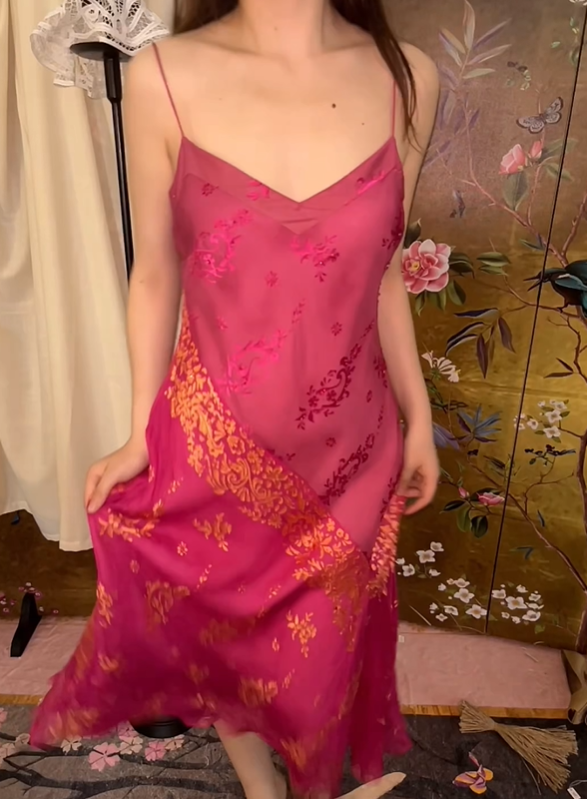 Pink Luxury Satin Spaghetti Strap Fitted Waist Prom & Evening Party Dress gh8421