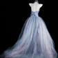 Light Gray Blue Sleeveless Fitted Waist Elegant Party & Evening Gown gh7174