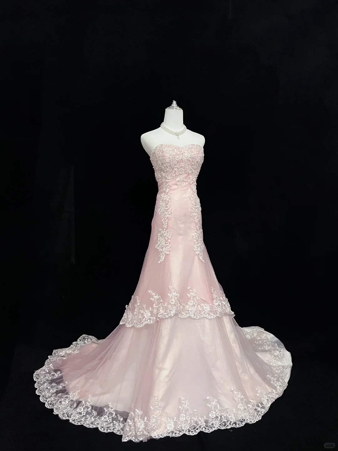 Blush Pink Strapless, Cinched Waist, Slim Fit Embroidered Sexy Mermaid Skirt Long Romantic Dress, Wedding Gown gh8044