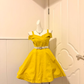 Yellow Vintage Homecoming Dress Cold Shoulder Spaghetti Straps A-Line Cocktail Party Gown gh9360