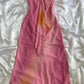 Robe de soirée élégante en mousseline de soie rose magnifique, sans bretelles, dégradée, longue, gh3179