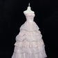 Blush Pink Strapless Cinched Waist Voluminous Princess Skirt Romantic Dress, Wedding Gown gh8045
