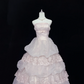 Blush Pink Strapless Cinched Waist Voluminous Princess Skirt Romantic Dress, Wedding Gown gh8045
