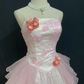 Blush Pink Strapless Long Romantic Gown with Fitted Waist and Fluffy Tiered Cake Skirt, Wedding Dress & Bridal Gown gh8311