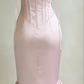 Sweetheart Neck Dusty Pink Satin Prom Gown Corset Seam Detail Mermaid Ruffle Hem Evening Dress gh9476