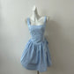 Pink/Blue Cute and Sweet Backless Square Neck Short Dress 11283