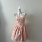 Pink/Blue Cute and Sweet Backless Square Neck Short Dress 11283