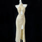 Gold Sequin Elegant Long Ball Gown Evening Dress Party Dress gh4477