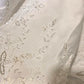 Weiß und gelb exquisite Perlendekoration langes Satin Ballkleid Abendkleid Brautkleid gh4509