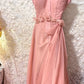 Robe de bal longue en mousseline de soie à fleurs roses, robe de soirée, robe de remise de diplôme, gh4505
