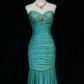 Green Gorgeous Shiny Elegant Long Tulle Mermaid Slim Fit Sequin Ball Gown Evening Gown Party Dress Prom Gown gh3848