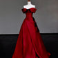 Girlhomeshops - Robe de soirée longue en satin avec nœud rouge gh5115