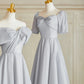 Silver Gray Elegant Fashion Long Satin Ball Gown Evening Dress Party Dress Bridesmaid Dresses Prom Dress gh3997