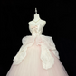 Blush Pink Spaghetti Straps Cinched Waist Voluminous Princess Skirt Long Romantic Dress, Wedding Gown gh7832