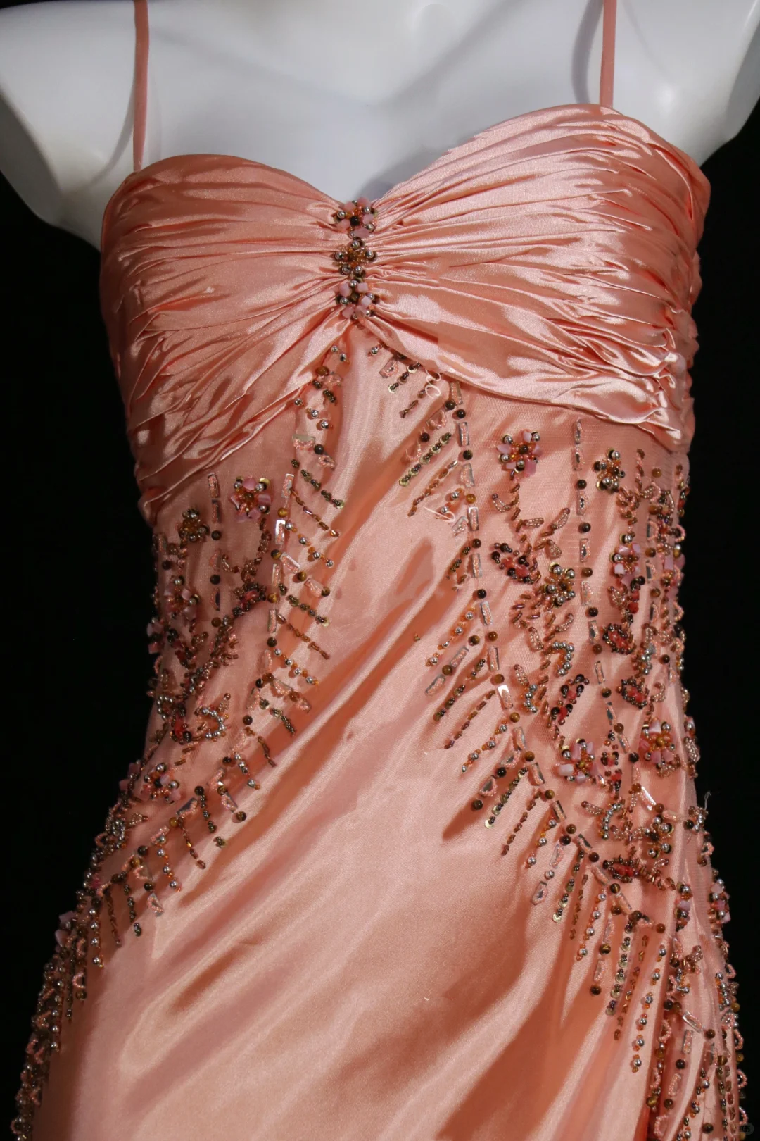 Light Pink Spaghetti Strap Fitted Waist Slim Satin Prom Dress, Evening Party Gown gh7312