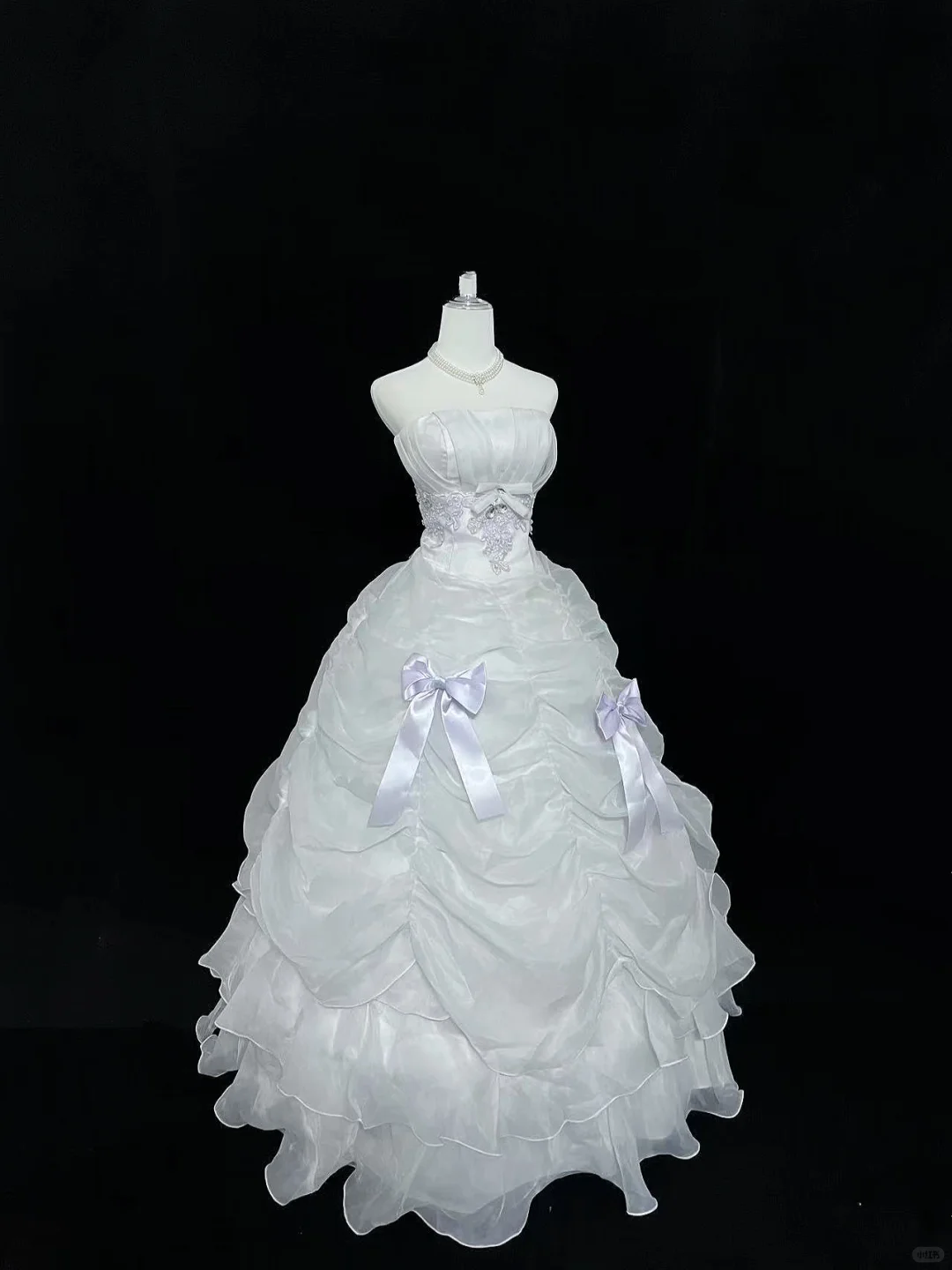 Lavender Strapless Cinched Waist Voluminous Princess Skirt Romantic Dress, Wedding Gown gh8001