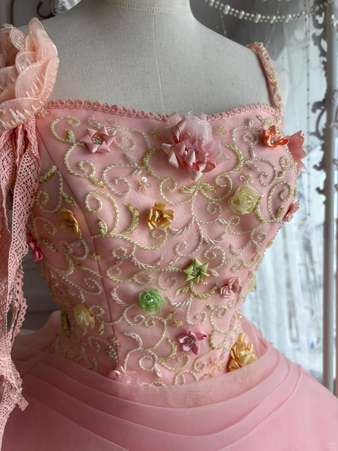 Light Pink Spaghetti Straps Waist-Cinched Voluminous Skirt Princess Prom Gown, Evening Gown & Bridal Wedding Gown gh7347