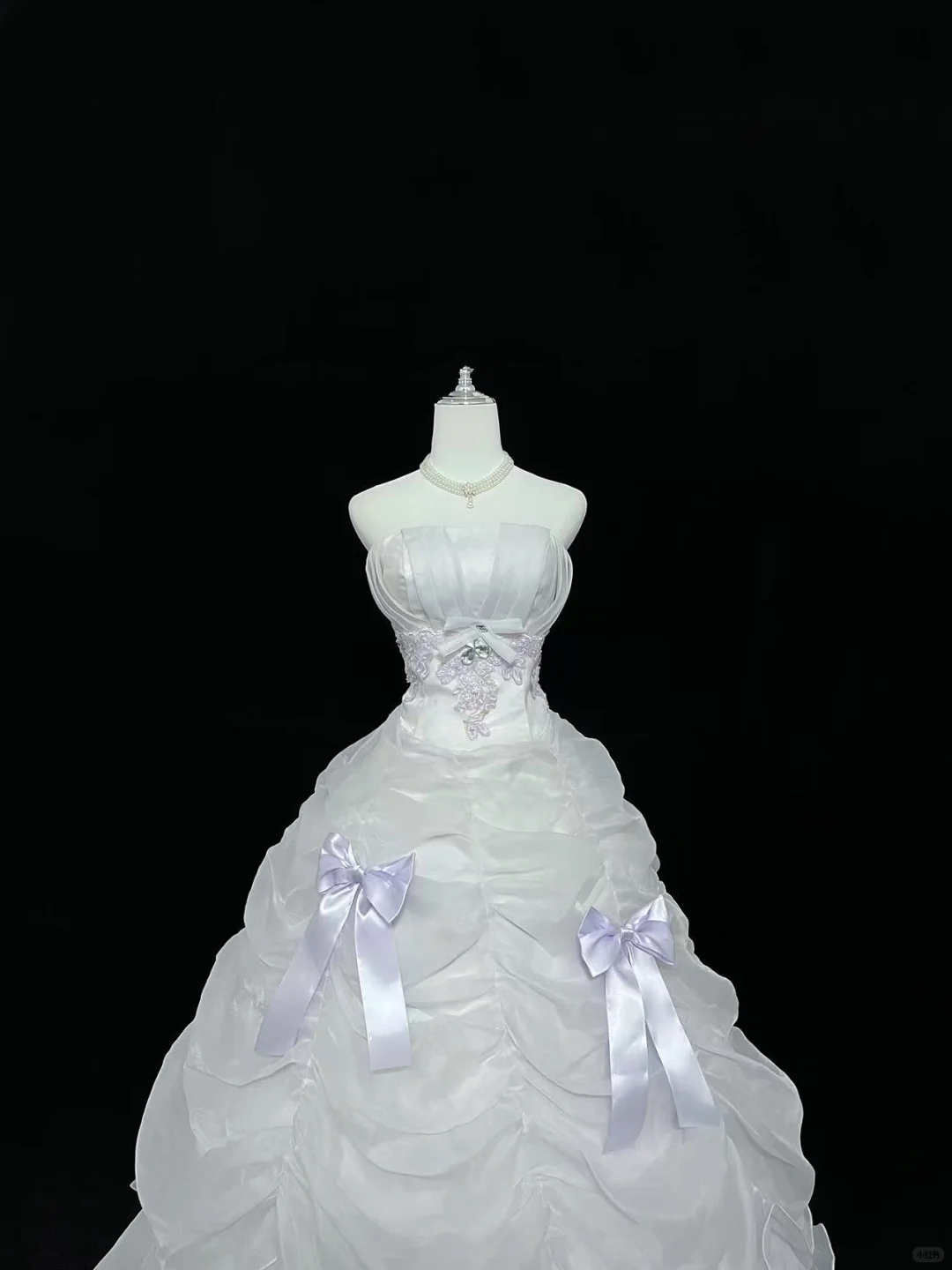 Lavender Strapless Cinched Waist Voluminous Princess Skirt Romantic Dress, Wedding Gown gh8001