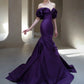 girlhomeshops-Purple Elegant Long Satin Train Prom Dress gh6236