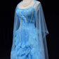 Blue gorgeous shiny elegant exquisite colorful beaded tulle long mermaid slim ball gown evening dress party dress prom dress legend of the blue sea gh3850