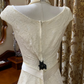 Off-White Lace Waist-Cinched Fitted A-Line Long Prom Gown, Evening Formal Dress gh7236