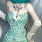 Blue gorgeous exquisite beaded long satin ball gown evening dress party dress gh4502
