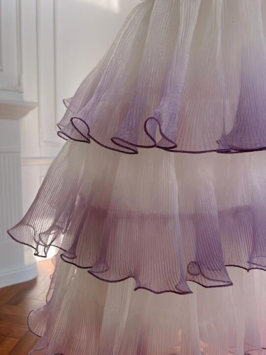Lila Fee Elegante Schöne Homecoming Kleid Kurze Chiffon Ballkleid Geburtstag Party Kleid Abendkleid gh4411