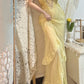 Gelbes, perlenbesetztes, elegantes, langes Chiffon-Ballkleid, Abendkleid, Partykleid gh4467