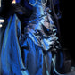 Vintage-style elegant blue taffeta long ball gown gh6845