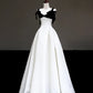Girlhomeshops - Schwarzes, elegantes, klassisches Hepburn-Stil, langes Satin-Ballkleid, Abendkleid, Partykleid, gh5121