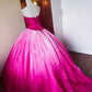 Girlhomeshops - Robe de bal longue en tulle rose à perles et ombré, longueur au sol, gh5301