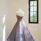 Girlhomeshops - Robe de bal courte/mi-longue à paillettes bleu dégradé gh5064