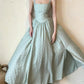 girlhomeshops – Grünes, schlichtes und elegantes, gepunktetes, langes, formelles Ballkleid gh5608