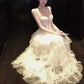 girlhomeshops-Sweet White Lace Strappy Gown, Tiered dress Design Overflows with Romantic Atmosphere gh5901