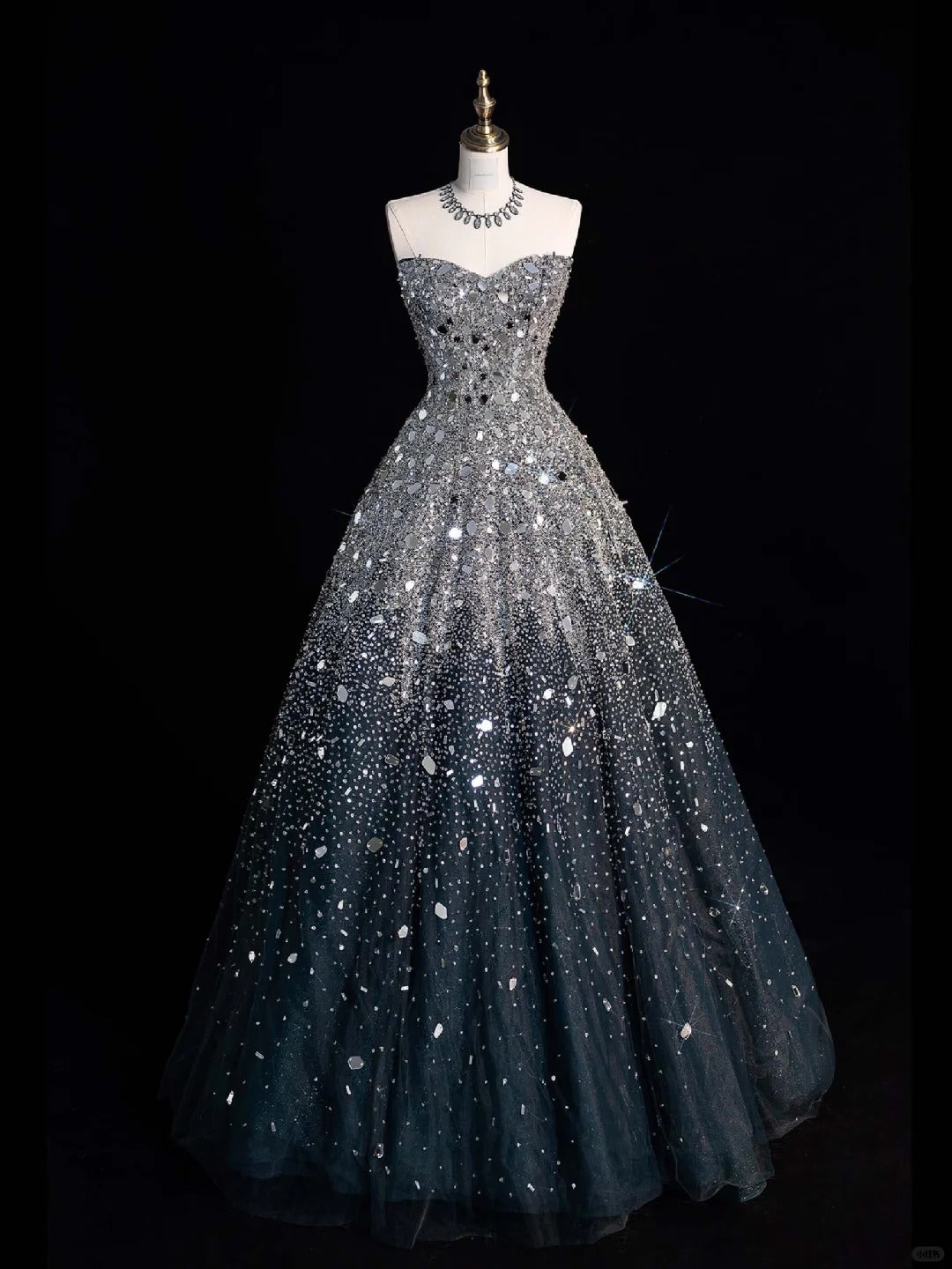 Robe de soirée longue et élégante à paillettes argentées, luxueuse et brillante, longueur au sol, gh4110