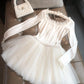 Girlhomeshops - Robe de princesse courte blanche en mousseline de soie, robe de soirée d'anniversaire, robe de huitième année, jupe de ballet petite princesse française gh5296