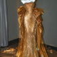 Girlhomeshops - Robe de bal longue sirène dorée, scintillante et exquise, ornée de perles, gh5488