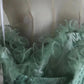 Green girl cute one shoulder flower bud print short princess dress adult birthday party homecoming dress gh4325