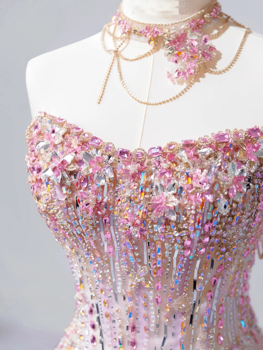 Fairy Luxury Pink Diamond Starlight Strapless Ballgown - Dinner &amp; Red Carpet Gorgeous Dress gh6565