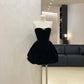 Robe de soirée courte en velours bordeaux/noir brillant, robe de bal, robe d'anniversaire, gh4526
