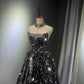 Girlhomeshops – Langes, schimmerndes Ballkleid aus Tüll mit Pailletten und schwarzem Silberverlauf, gh5109