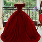 Girlhomeshops-Burgundy Elegant Retro Long Velvet Quinceanera Dresses Prom Dress Graduation Dress Princess gh5005