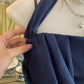 Robe de soirée courte en mousseline de soie et tulle, élégante et scintillante, bleue, pour fête d'anniversaire, bal de promo, gh3921